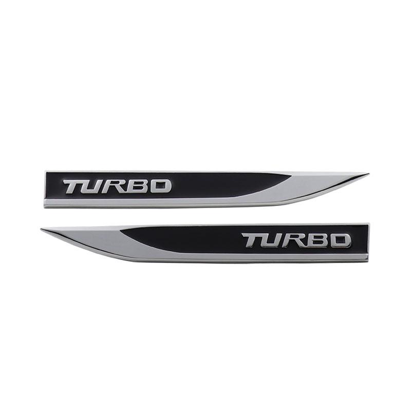 

3D Car Styling TURBO for car Hood Fender trunk Rear Bonnet Nameplate Decal Emblem Badge Sticker chrome-black