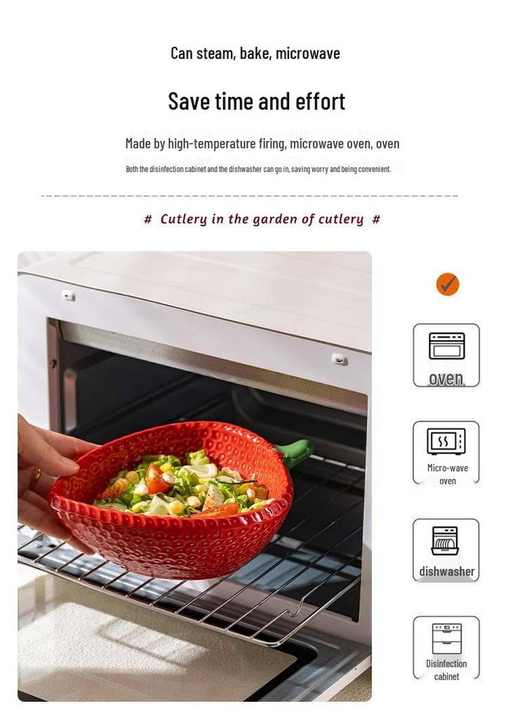 Chinese Style Ceramic Bowl Set: High-Foot, Large Capacity for Rice, Soup, Fruit; Includes Children's Bowl and Spoon