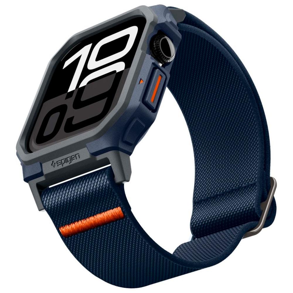 Spigen Für Apple Watch Series 11/10 46Mm Band Mit Gehäuse, Lite Fit Pro Tpu Hülle Mit Leichtem Stoffriemen - Marineblau - Bild 4