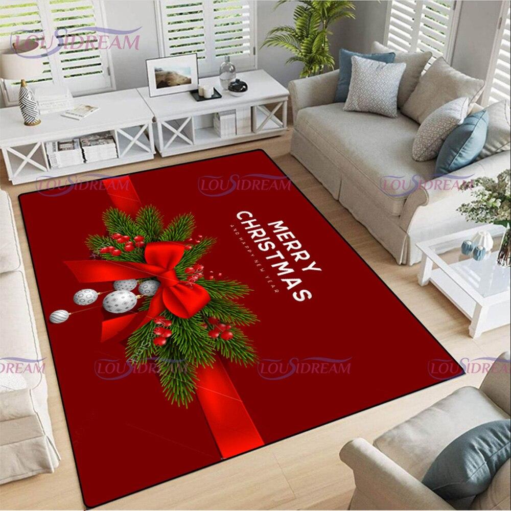 

Веселого Різдва Килим Дід Мороз Вітальня Кухня Нековзкий килим Сніжинка Килимки Килимки для дверей Вхід Прикраса дому 80cm x 120cm