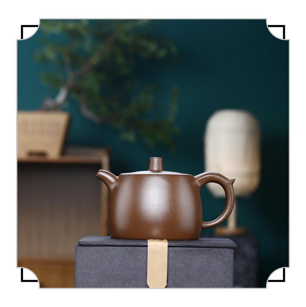 Purple Clay Yixing Teaware: Small Pan Pot with Ball Hole for Gongfu Tea Brewing. Perfect As a Gift.