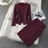Elegant Navy Blue Women's Suit Set - Autumn 2025 High-end Professional Salon Attire