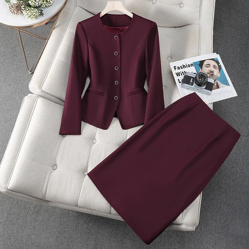 Elegant Navy Blue Women's Suit Set - Autumn 2025 High-end Professional Salon Attire