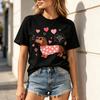 Unisex Cute Dachshund Love Print T Shirt for Unisex Heart Four Legged Word Dog Casual Short Sleeve Y2k Top Harajuku 100Cotton
