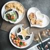 Ceramic Dumpling Plate with Dipping Dish - Personalized Sectioned Snack Plate for Breakfast & Appetizers