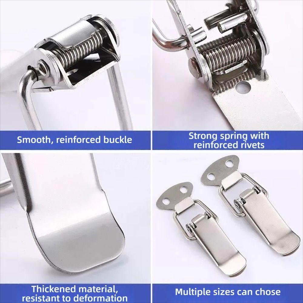 Durable Toggle Latch Silver Lock Snap Luggage Accessories Spring Loaded Latch  Case Chest Cabinet