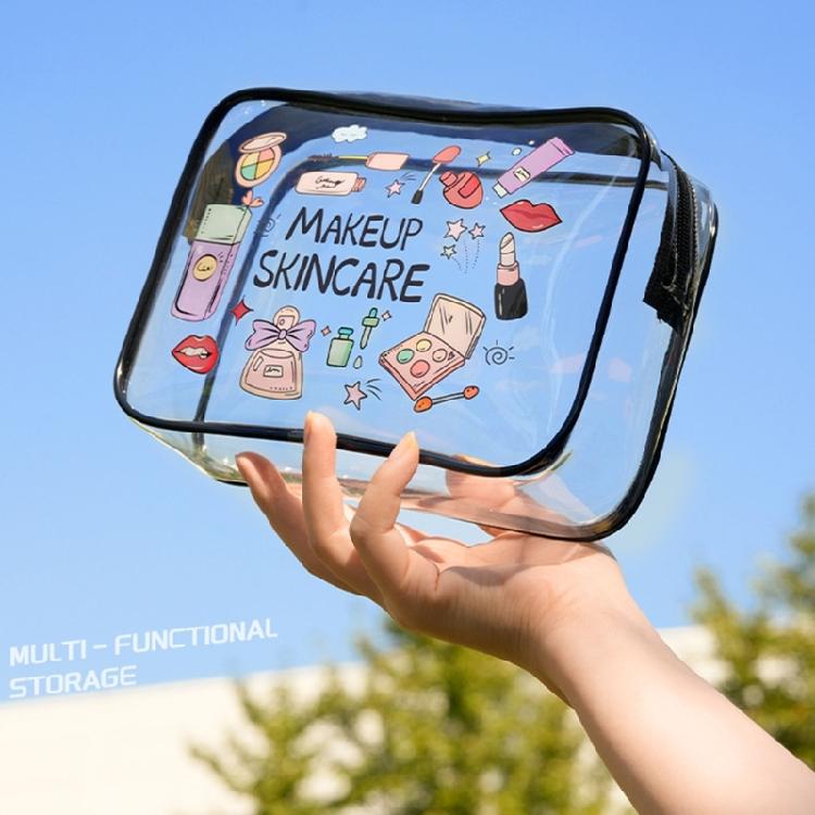 Spacious Interior Transparent Toiletry Bag Waterproof PVC Cosmetic Storage Organizer For Travel Essential