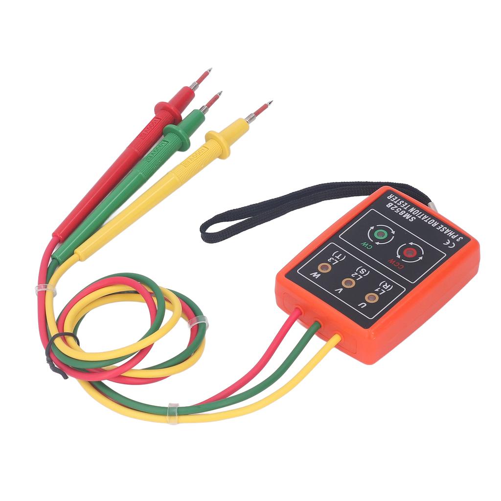 3 Phase Sequence Tester Portable AC Phase Rotation Indicator SM852B Detector Meter for Current and Voltage Detection
