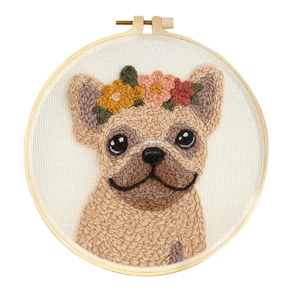 Punch Needle Kit For Beginners Cute Dog Animal Punch Needle Poke Embroidery Set Cute Cat Cross Stitch Kits Adult Craft Supplies