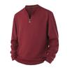 Men Long Sleeve Crew Neck Half Zip Loose Fit Casual Sweatshirt