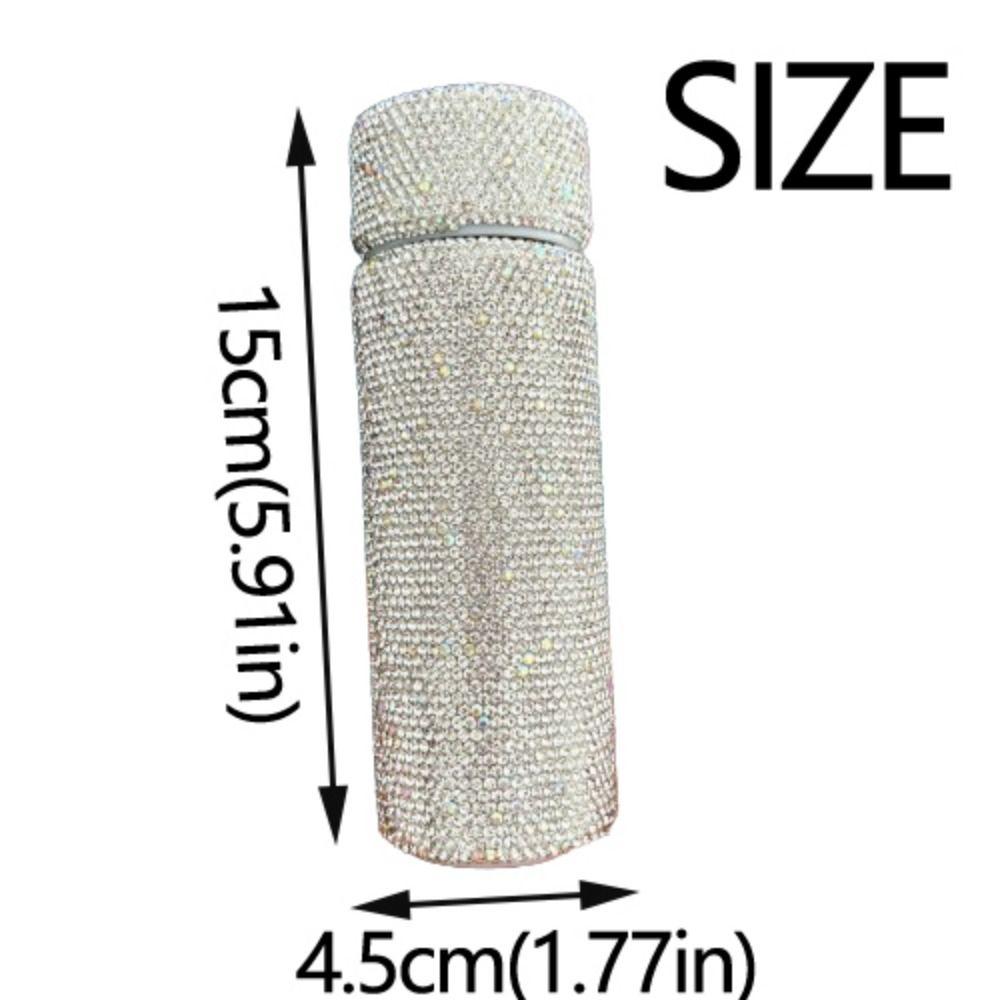 Creative Diamond Water Bottle 150ml Portable Diamond-encrusted Mug Exquisite Stainless Steel Refillable Water Bottle Travel