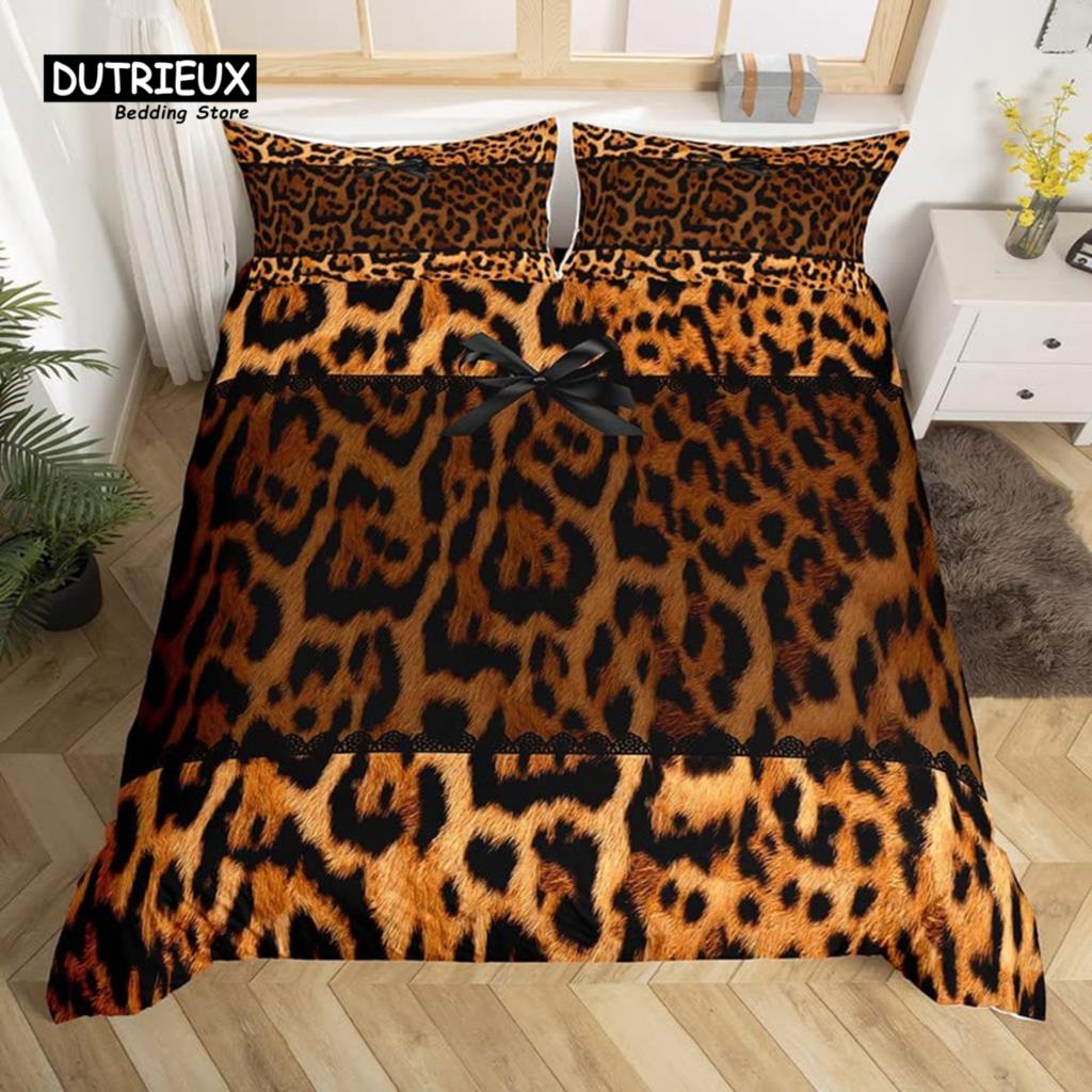 Cowhide Sunflower Duvet Cover Western Farm Animal Skin Bedding Set Microfiber Cow Fur Comforter Cover Twin For Boys Girls Room