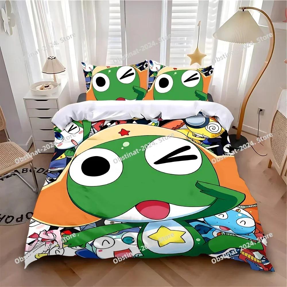K-Keroroes G-Gunsous Bedding Set Printed single Comforter Quilt Bed Cover Duvet Cover Pillow Case 3 Pieces Kids Adult Size