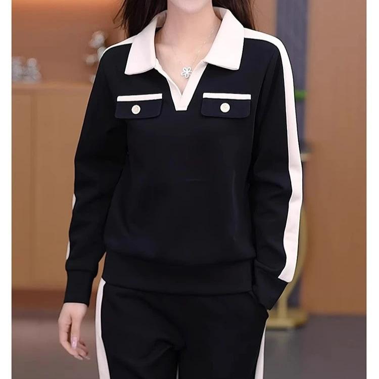 Completo sportivo da donna, stile western, casual, a maniche lunghe, in due pezzi, per primavera e autunno