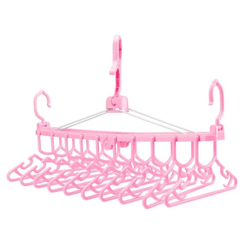 LINXAS Baby Hanger, 10-Row, for Newborns and Children, Laundry Rack, Kids' Connectable, Foldable, Expandable Clothes Dryer, Indoor Drying, Laundry Dry