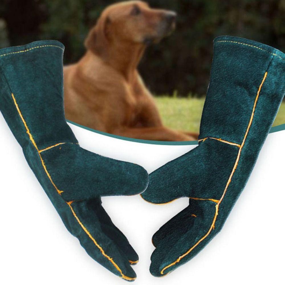 Ultra Long Pet Anti-Bite Safety Gloves Anti Scratch Protective Beekeeping Gloves Thick Leather Pet Gloves Bathing Training