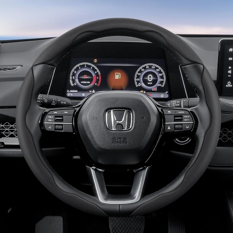 PLXI9 Suitable for Honda's Breathable Holes Leather Steering Wheel Cover Segmented Quick Release Design Non-Slip and Durable Civic Fit 8TAccord 9 10 