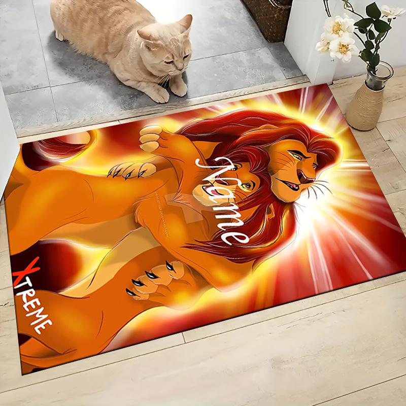 Custom Name Lion Sunset Majesty Carpet Rug Customizable Soft Washable Anti-Slip Home Living Room Sofa Mats Personalized Rug. 0909306