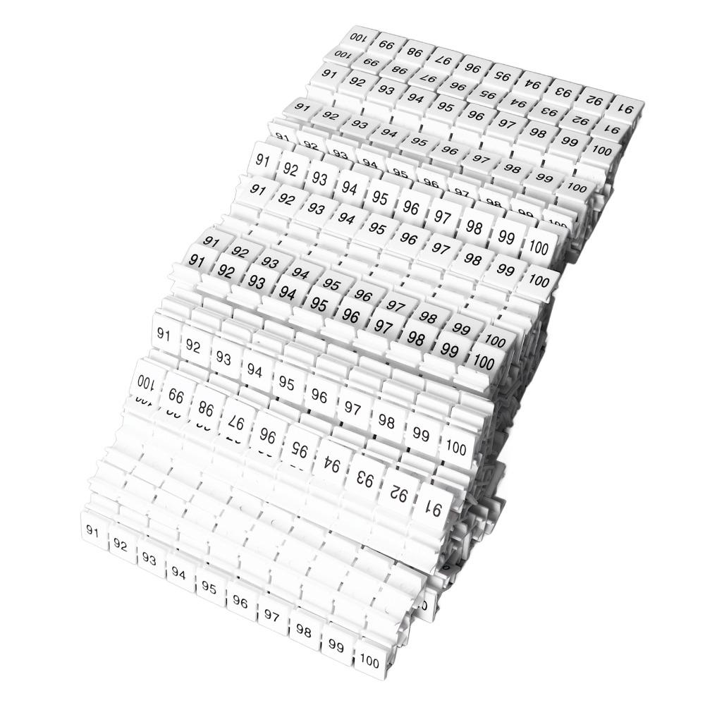 100Pcs ZB10 Series Terminal Block Marking Label Terminal Block Marker  Electrical Maintenance