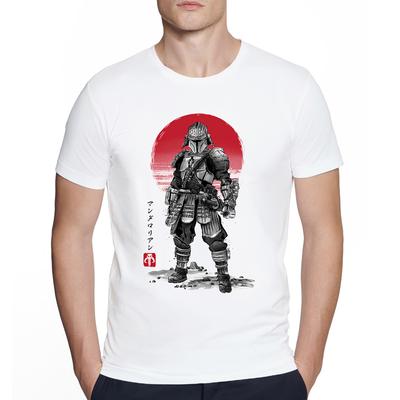 Vintage Klassisches Krieger T-Shirt Cool Mode Einsamer Ronin Sumi-e Druck T-Shirt Herren Jungen Lässig Harajuku Hip Hop Streetwear Oberteile