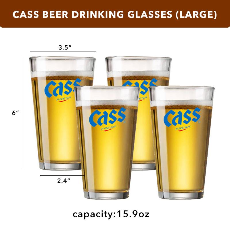 

Cass Beer Glasses Drinking Glasses Pint Glasses Water Glasses Tumblers Design for Cold Beverages Home Parties Mixing Glassware 501-600ml