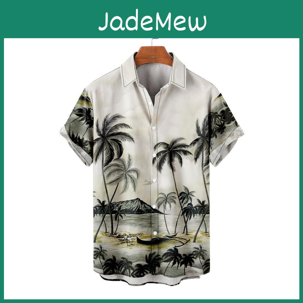Sleeve Printed Hawaiian Mens Short Shirt Large Summer Beach Shirt Loose Casual Beach Surfing Beach Wear