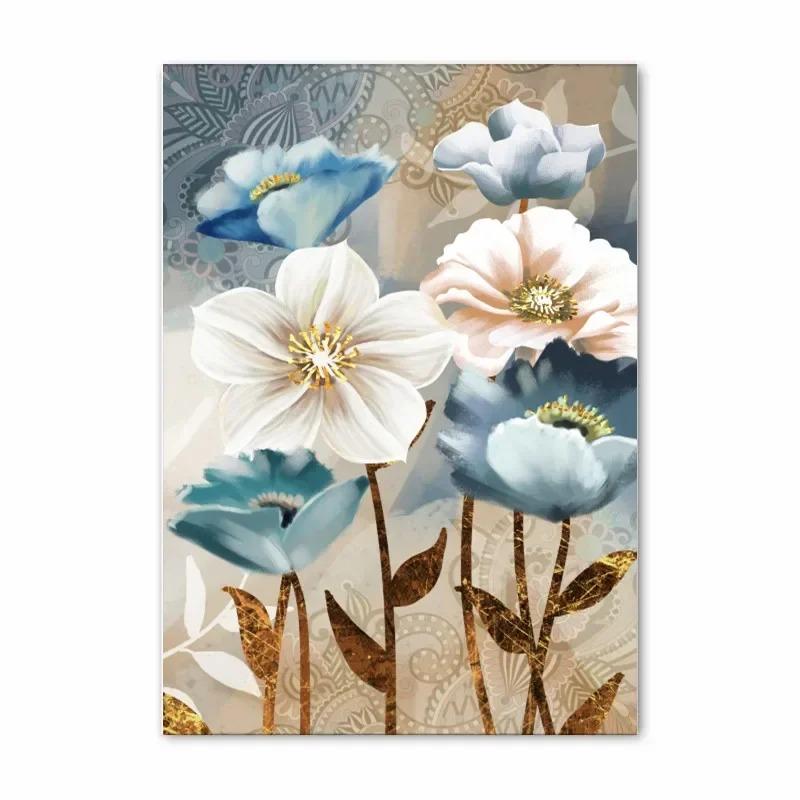 Scandinavian Abstract Wall Art Flower Poetry Stereoscopic HD Canvas Poster Prints Home Bedroom Living Room Decoration