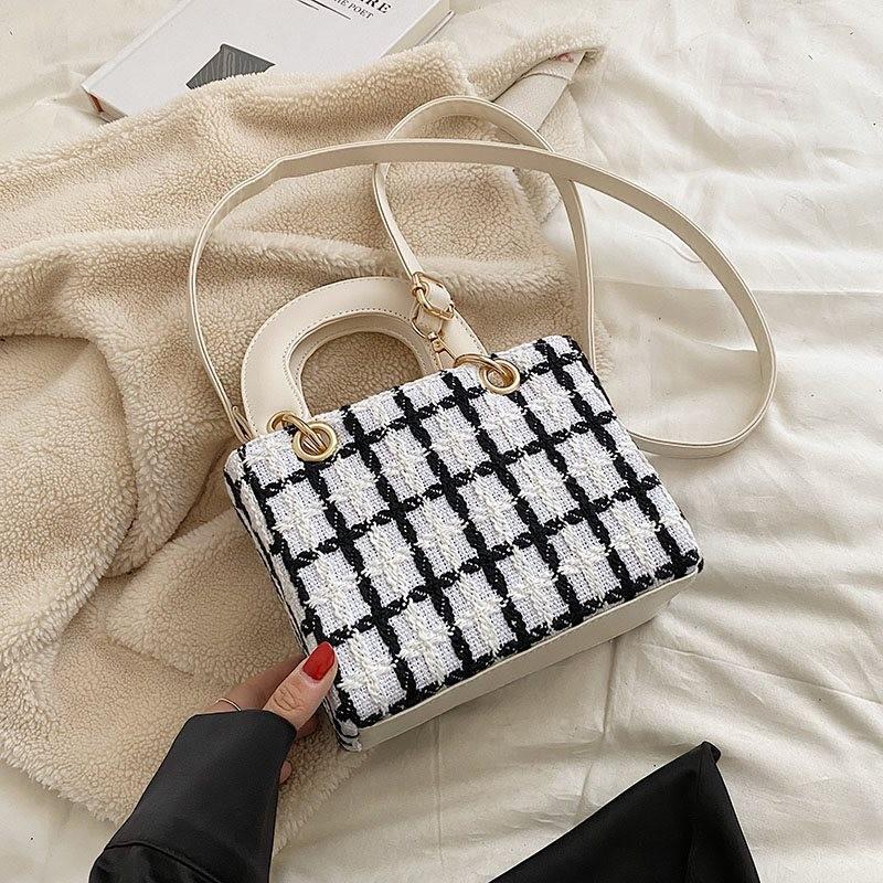 Chic High-end Woolen Tote Bag For Women Trendy Versatile Spring Summer Accessory