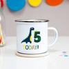 Number 1-9 Boys Dinosaur Enamel Mugs Creative Cartoon Animal Kids Dessert Juice Cola Cups Kindergarten Baby Child Birthday Gifts