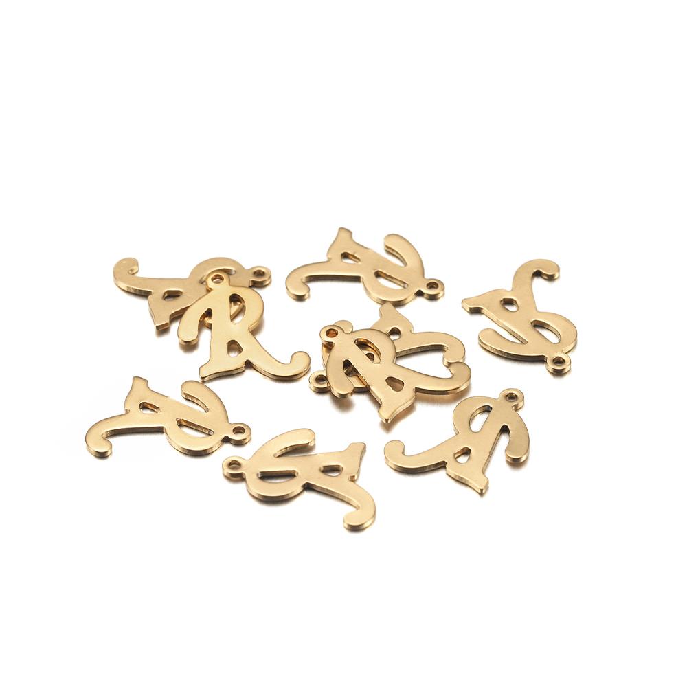 30Pcs Gold Color Stainless steel English Alphabet Letters Charms Pendants A-Z DIY Craft Bracelet Jewelry Making Accessories