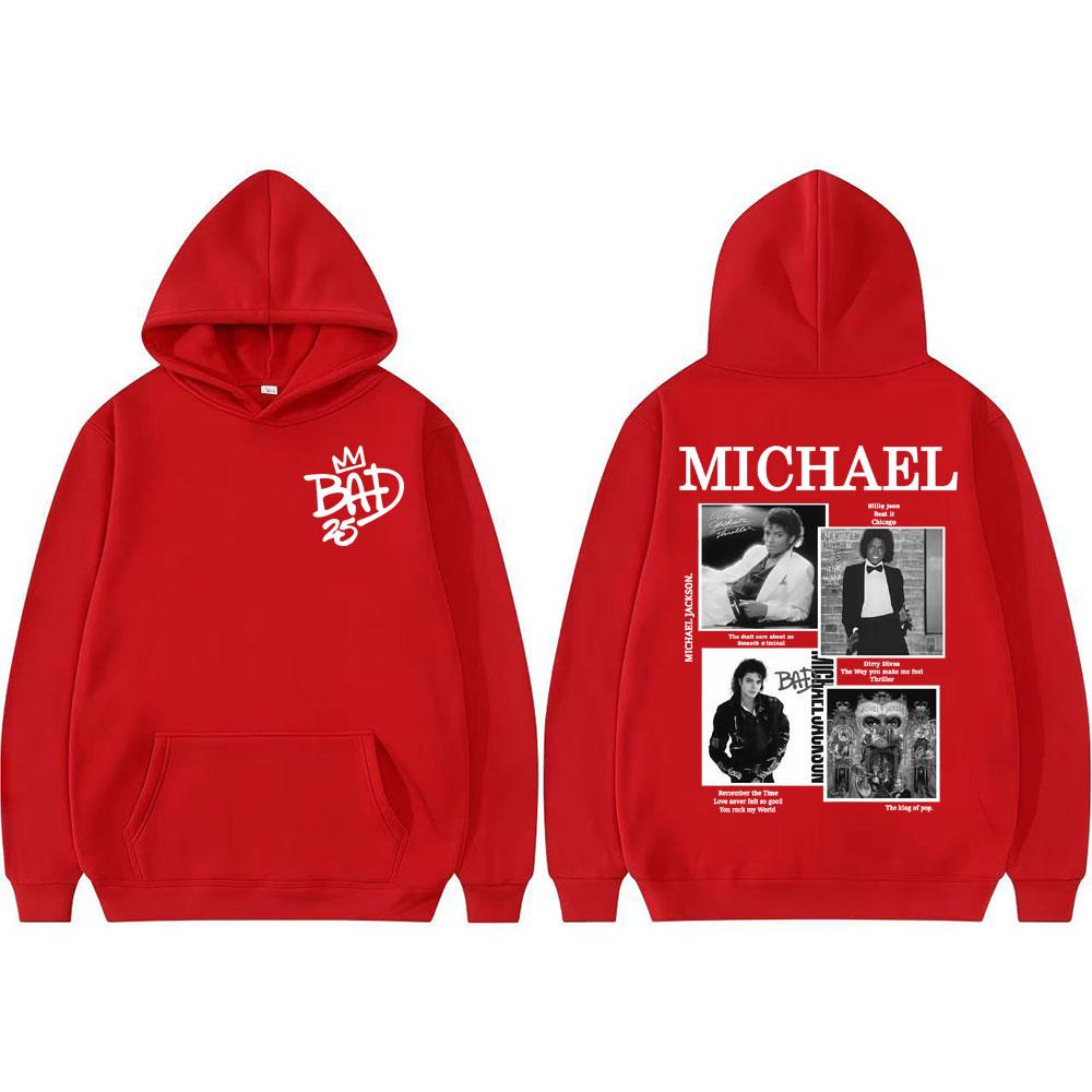 King of Pop Michael Jackson Bad Era World Tour Sweatshirt Men Women Fashion Gothic Oversized Hoodies Ooded