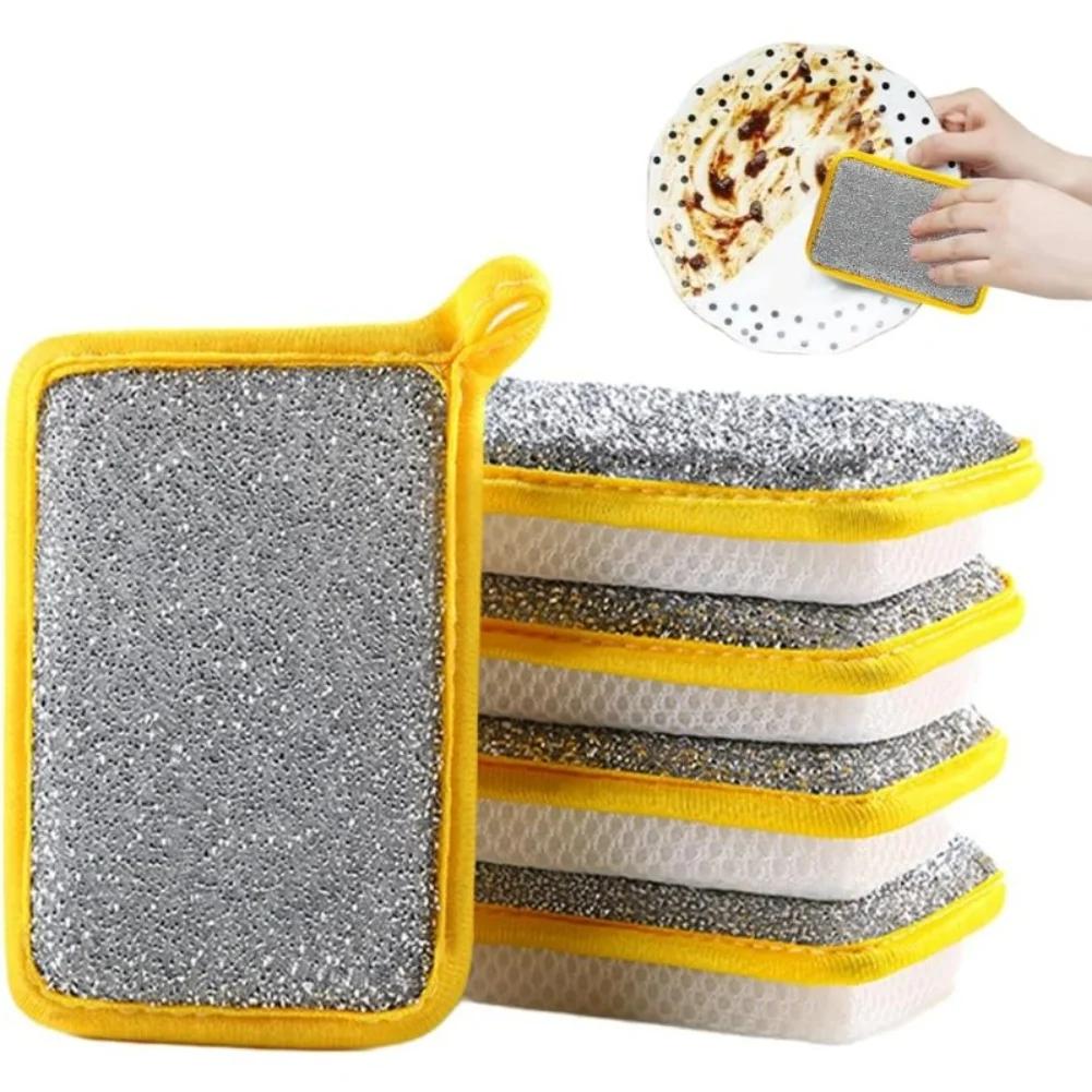 Reusable Steel Wire Scourer Set Of 10 Metal Wool Scrubber Cloths For Kitchen Dish, Pot And Pan Cleaning Metal Scourer Cloths