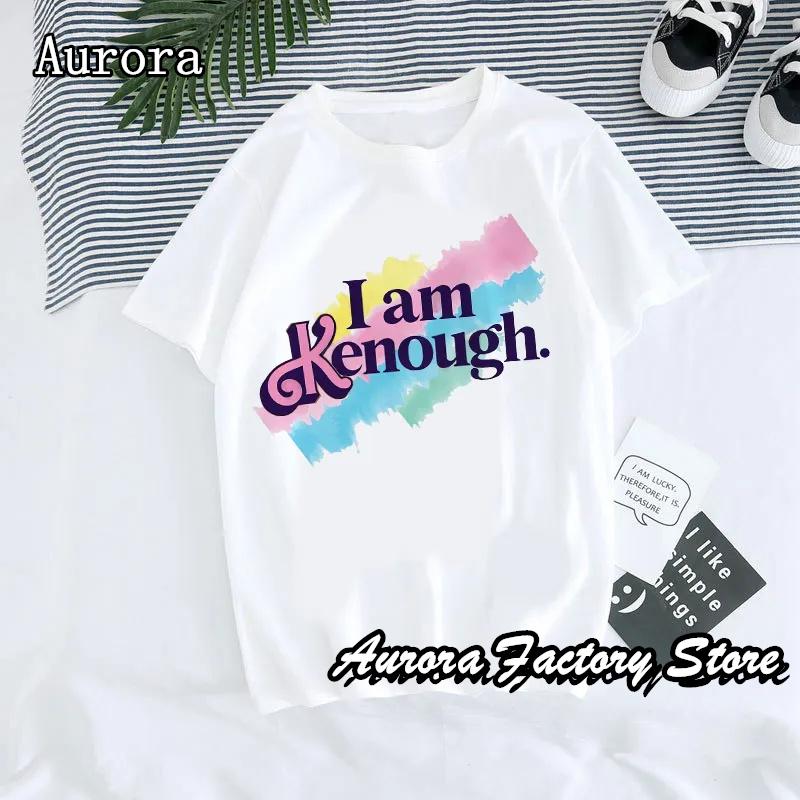 Summer Men Cotton T-Shirt Casual Tops Tees Male I Am Kenough Clothing Women Y2K Short Sleeve Streetwear Couple Harajuku T-Shirt