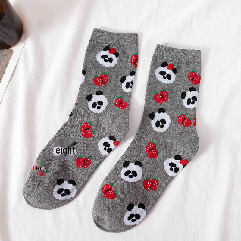 

Spring Arrival: Cute Cotton Mid-Calf Cartoon Animal Socks for Women & Girls - Japanese Girly Style One Size