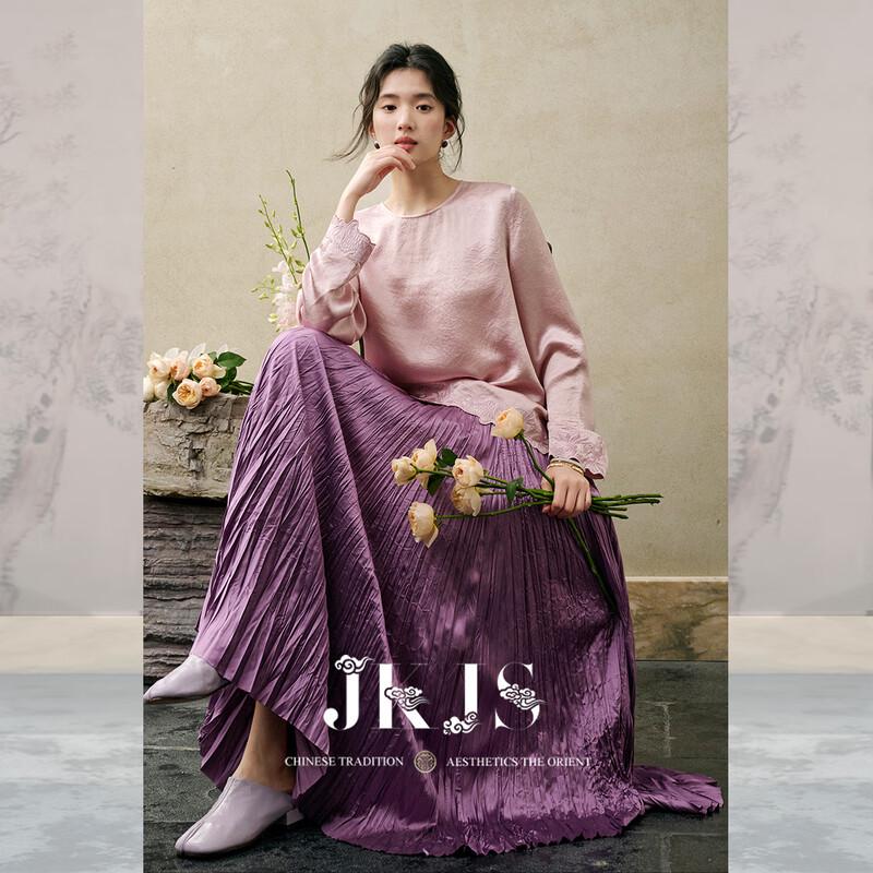 New Chinese Style Irregular Acetate Blouse M