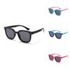2022 New Children Polarized Silicone Sunglasses Boys Girls Kids Square Uv400 Shades S8351 Blue Frame Pink Legs