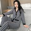 Liebesbrief-Print Damen-Pyjama Knopf V-Ausschnitt Design Herbstmode Nachtwäsche Sets Weiche Lässige Niedliche Homewear