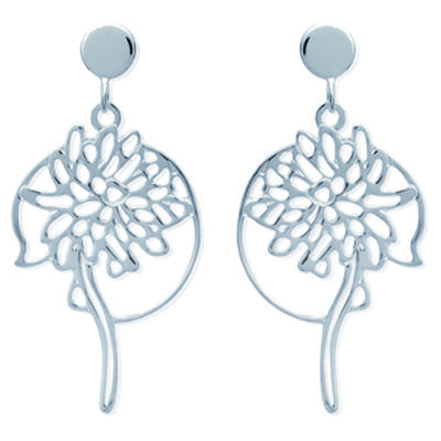 [H6235] - Silberne 'Flora' Ohrringe - 25x18 mm