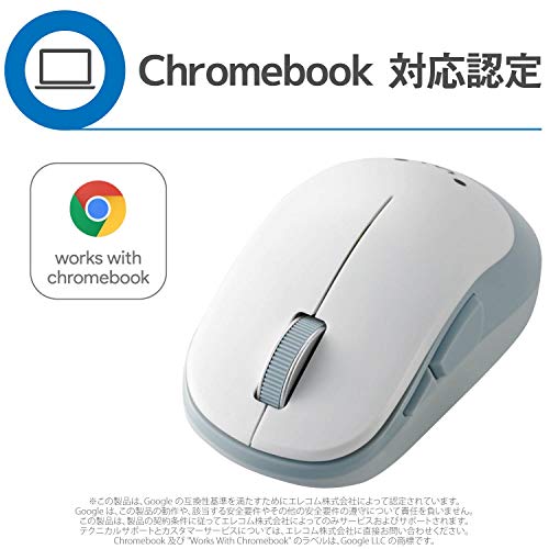 Elecom Wireless Mouse (Receiver Included), Medium Size, 5 Buttons (Back and Forward Buttons), BlueLED, EPRIM, White, M-DY13DBXWH
