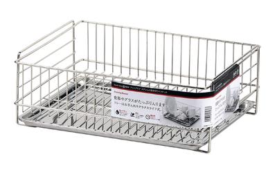Pearl Metal Stainless Steel Dish Drying Basket, AtAqua HB-3936, Silver, Standard