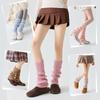 Women's Grey Knitted Leg Covers, Pile Socks, Versatile Calf Socks for Spring and Autumn, Women's Mid-calf Sleeves, Calf Socks, Long Socks