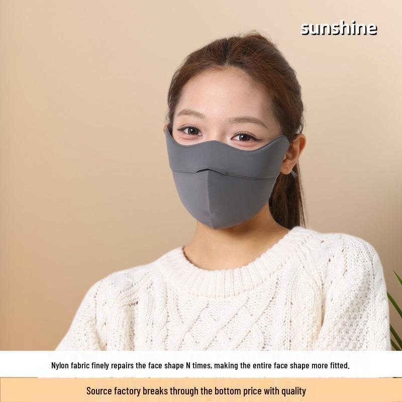 Women's High-Value Windproof & Warm Face Cover for Riding, Autumn/Winter Sun Protection, Washable Sponge Mask
