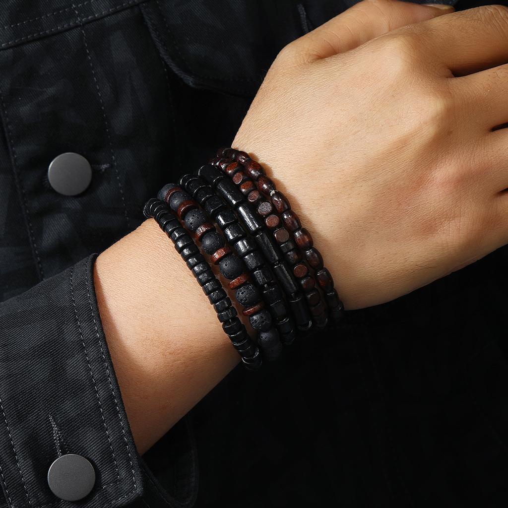 New Bohemian Men's Beaded Necklace Tiger Stone Natural Stone Fashion Trend Design Minimalist Necklace Commemorative Gift