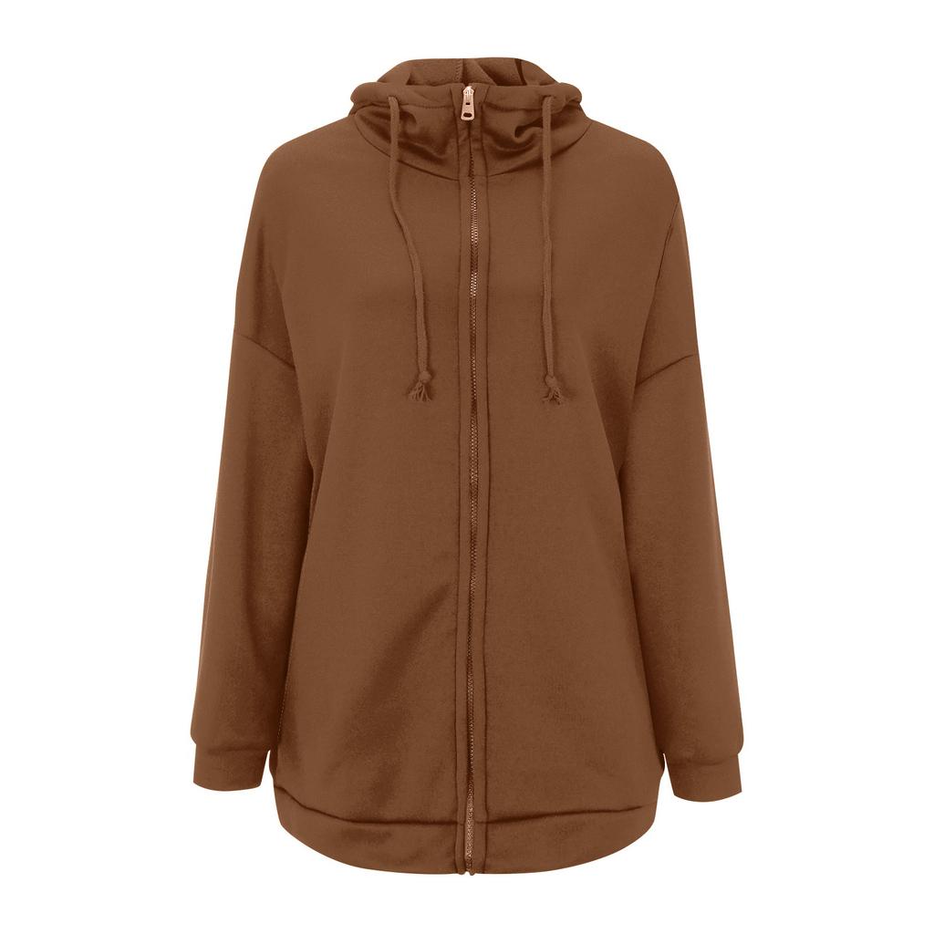 Women's Oversized Zip-Up Hoodie Casual Long Sleeve Hooded Sweatshirt with Pockets Red
