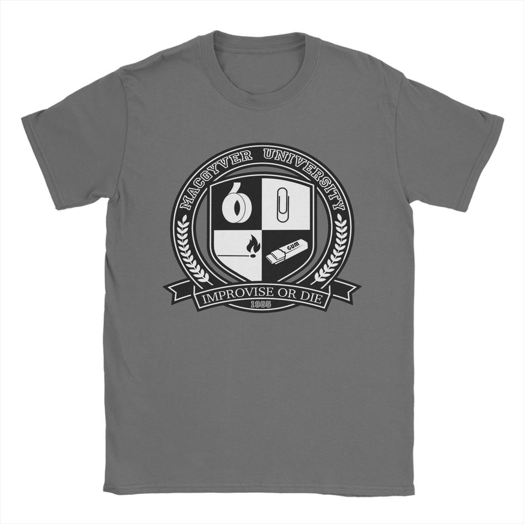 Men's Macgyver University V2 T Shirts Ingenuity Engineering Cotton Clothes Cool Short Sleeve O Neck Tees Plus Size T-Shirts