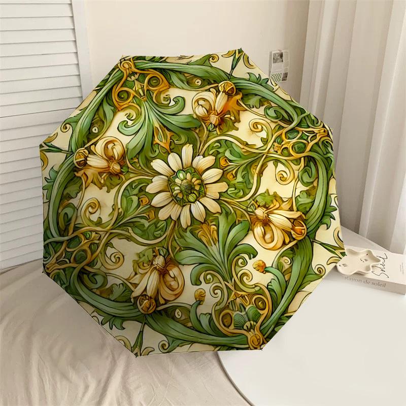 

1PC Floral PatternAutomatic Open/Close Umbrella with Windproof, 8-Rib Sturdy Canopy, Durable Ribs, Fashionable Design1222A
