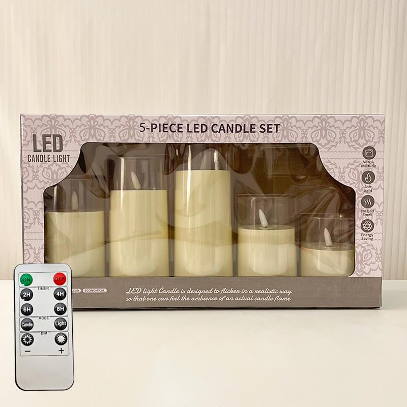 LED Simulierte Kerze mit Acrylglasbecher für Weihnachts-, Geburtstags-, Hochzeits-Atmosphärendekoration