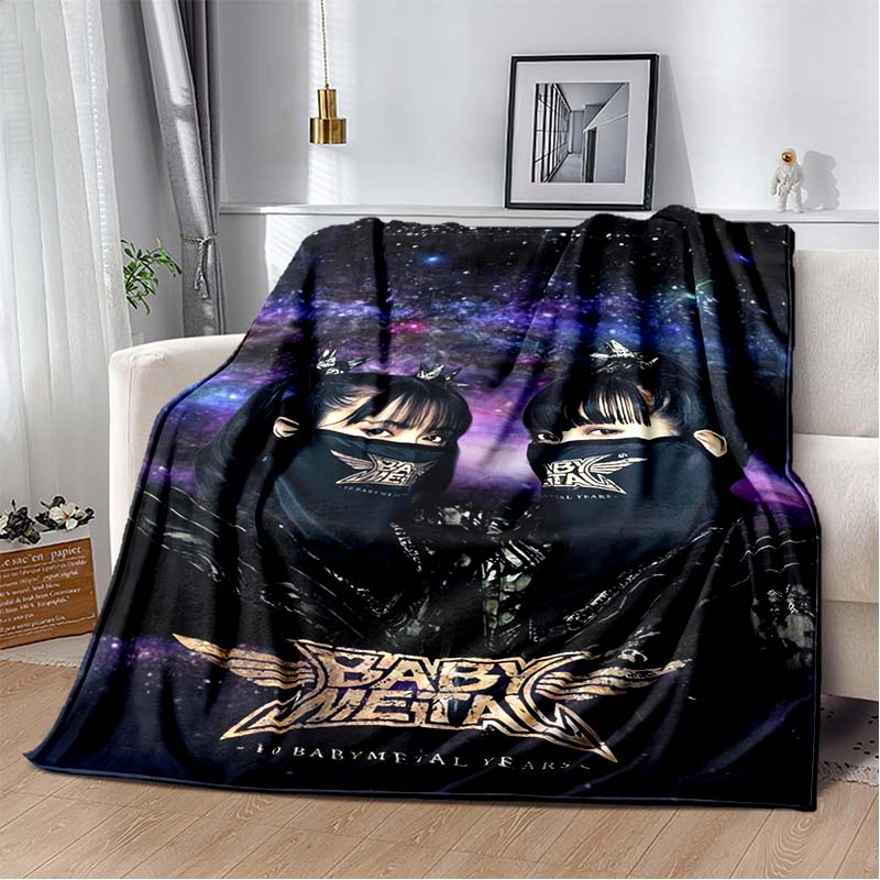 2026 New Babymetal Combination Printed Plush Soft Blanket Home Sofa Bed Warm Office Travel Picnic Flannel Blanket Bed Cover Gift