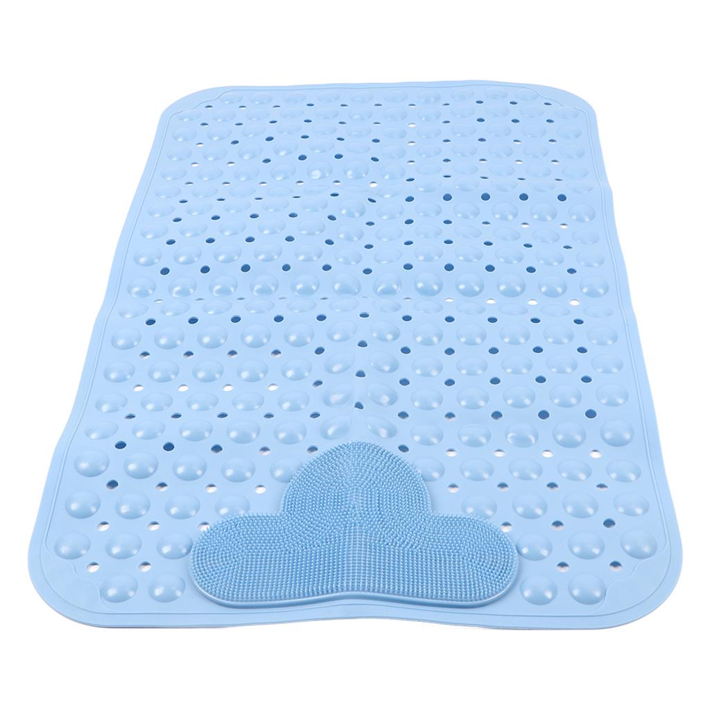 Bath Mat Non Slip Bathtub Mat PVC Thickened Shower Mat with Strong Suction Cup for Bathroom Floor Blue