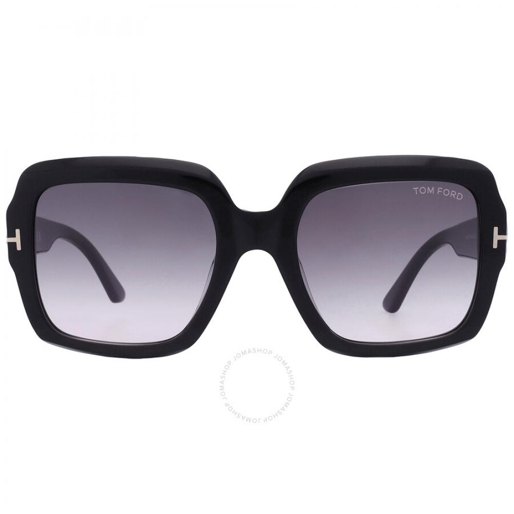 

Tom Ford Kaya Smoke Gradient Square Ladies Sunglasses FT1082 01B 54
